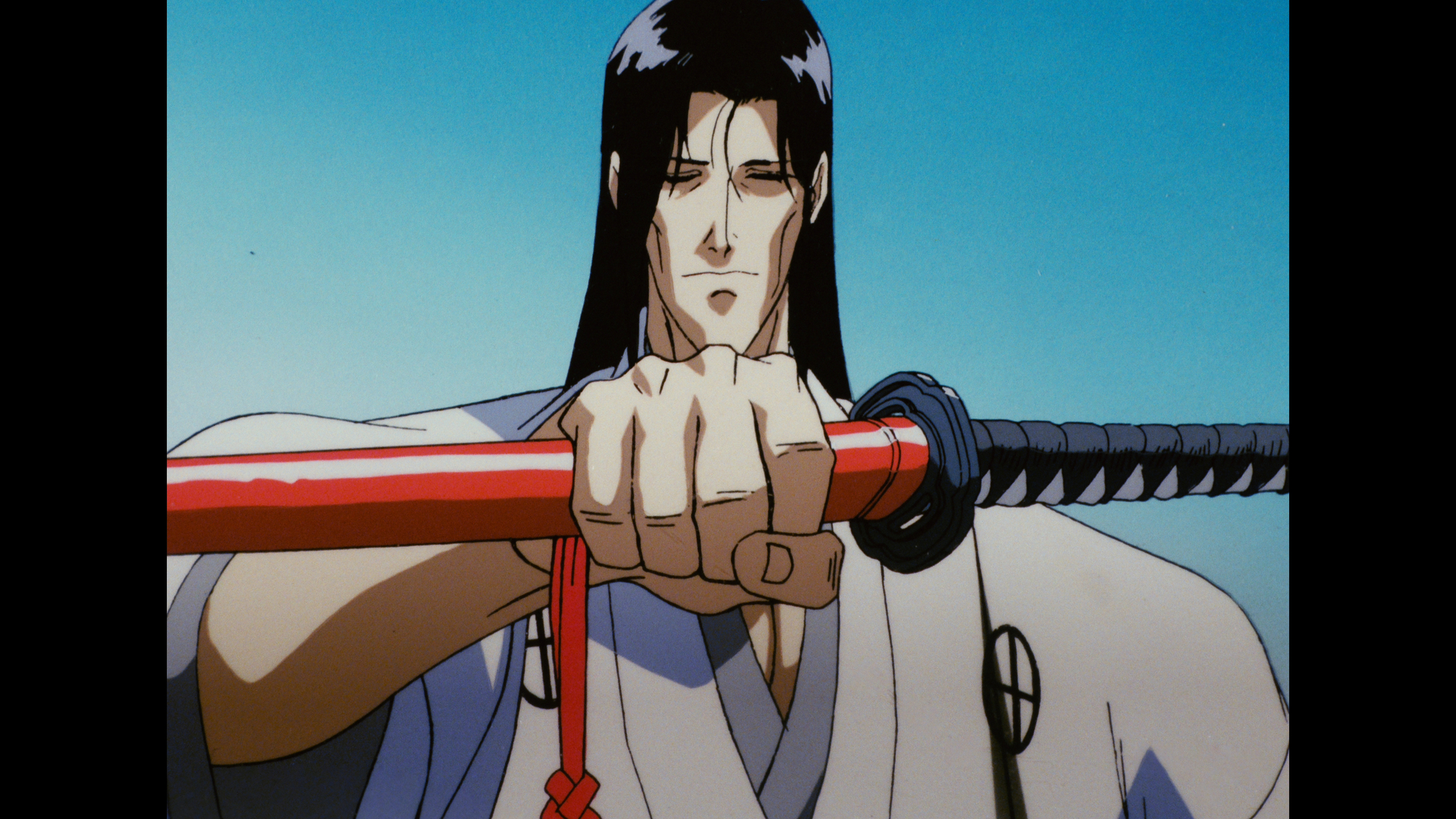 Personagem de Ninja Scroll em imagem remasterizada em 4K