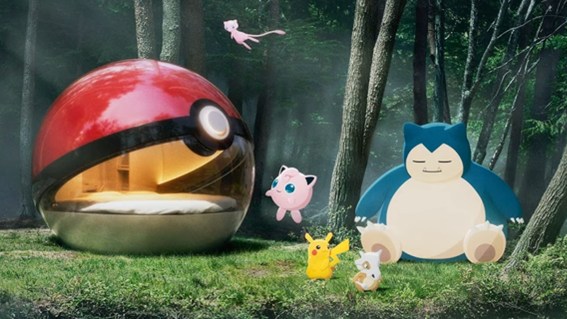 Pokébola gigante de Pokémon Sleep para hospedagem no Japão