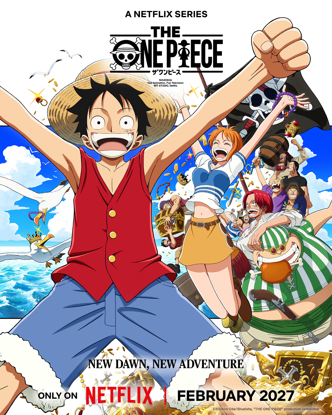 Visual de THE ONE PIECE com Luffy e os Chapéus de Palha
